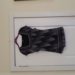 Apt. 9, Large, Black and grey, Short Sleeve Blouse